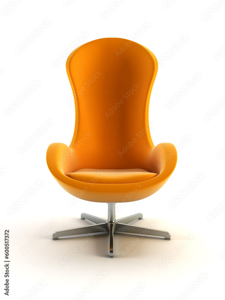 modern armchair 3D computer rendering on white background modern armchair 3D computer rendering on white background