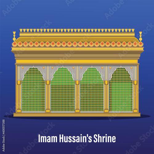 Imam Hussain's shrine illustration vector 