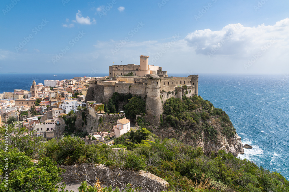 The Aragonese-Angevine Castle of Gaeta, located on scenic rock overlooking the Mediterranean Sea, Lazio region, Italy