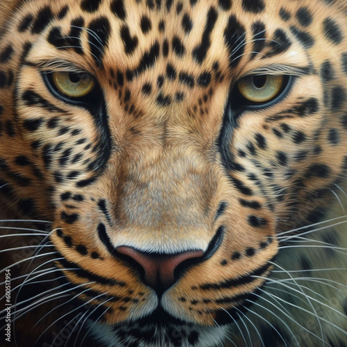 Wild leopard portrait close-up © tiena