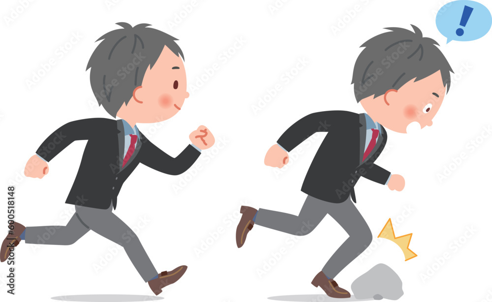 走って石に躓く男子学生 Stock-Vektorgrafik | Adobe Stock