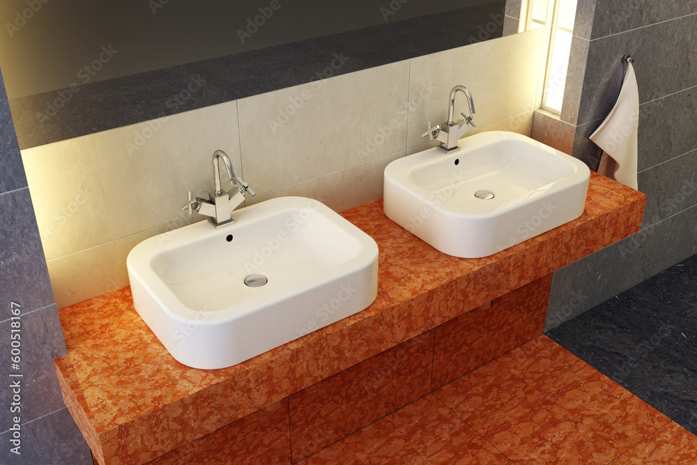 Fototapeta premium 3d rendering of the modern bathroom