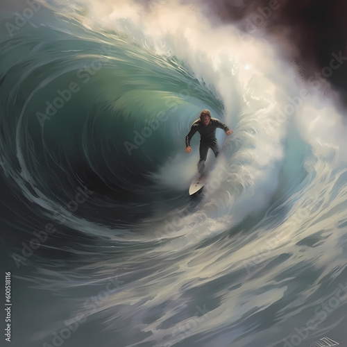 Surfer Athlete. Generative AI © premiumdesign