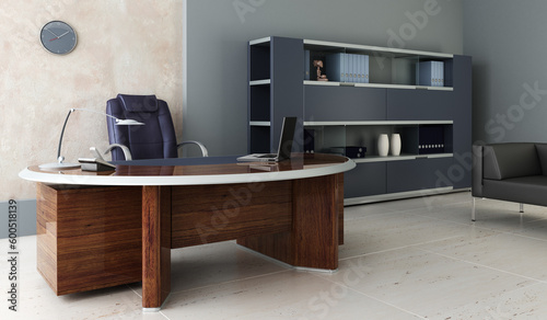 modern office interior 3d rendering