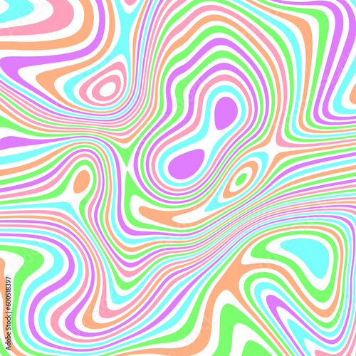 ABSTRACT ILLUSTRATION MARBLED TEXTURE LIQUIFY PSYCHEDELIC COLORFUL DESIGN. OPTICAL ILLUSION BACKGROUND VECTOR DESIGN