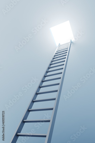 3d ladder leading to out 3d rendering