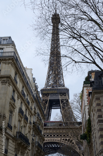 The Eiffel tower and buildings