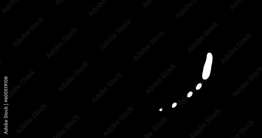 Pack of hand drawn liquid elements. Set of abstract white doodle elements in cartoon style with alpha channel. 4K motion on transparent background.