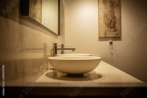 Elegant Bathroom Space Combining Japandi Style, Boho-Scandinavian Elements, Freestanding Bathtub, and Earthy Tones..