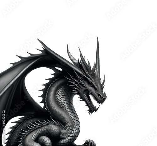 Cartoon dragon on an isolated background. Logo style vector illustration © Dav_782