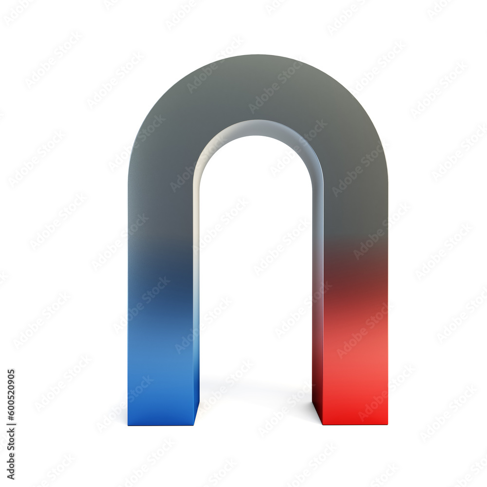 isolated two-colored magnet 3d rendering isolated two-colored magnet 3d rendering