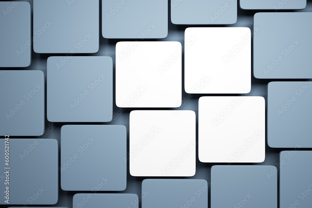 blank pictures on the wall, 3d render