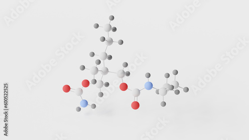 carisoprodol molecule 3d, molecular structure, ball and stick model, structural chemical formula soma
