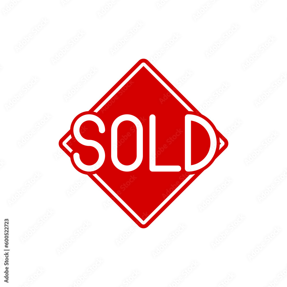Sold sign icon isolated on transparent background Sold sign icon isolated on transparent background