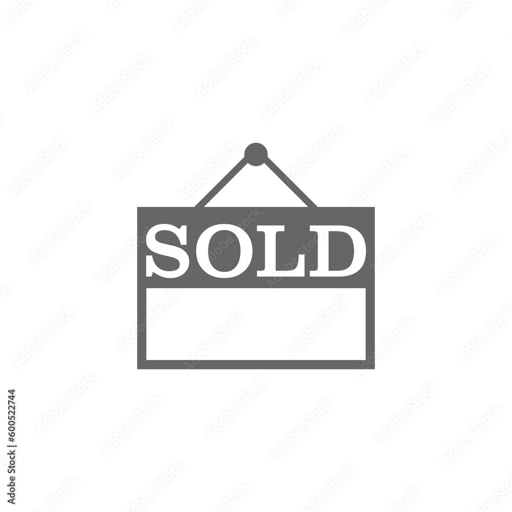 Sold sign icon isolated on transparent background Sold sign icon isolated on transparent background