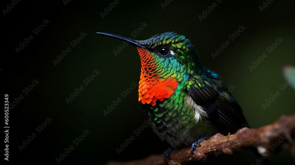 Fototapeta premium Bright hummingbird. Generative AI