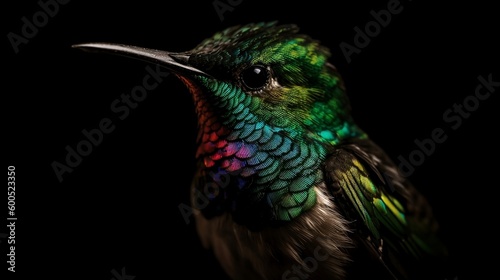 Bright hummingbird. Generative AI