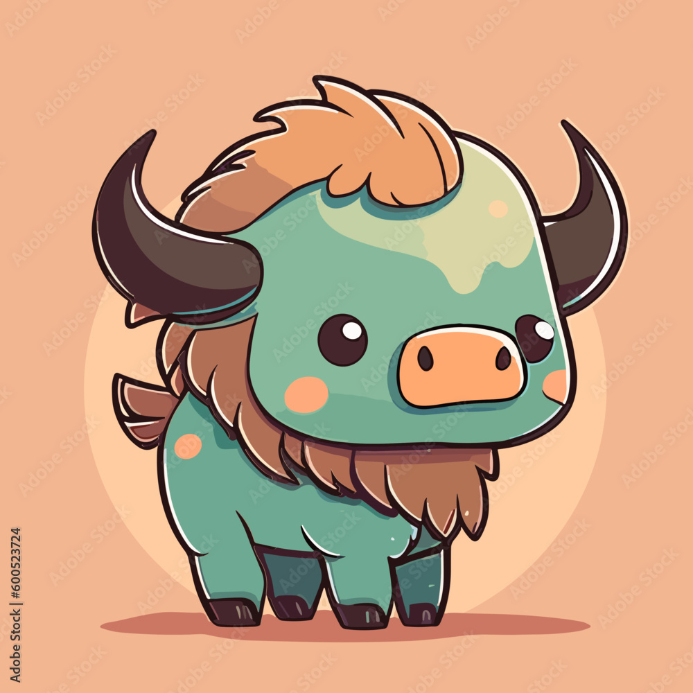 A cartoon bison that is a cartoon character A cartoon bison that is a cartoon character
