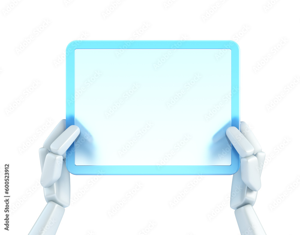 robot's hand hold conceptual control console, isolated 3d rendering robot's hand hold conceptual control console, isolated 3d rendering