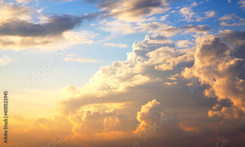 beautiful clouds on sunset sky