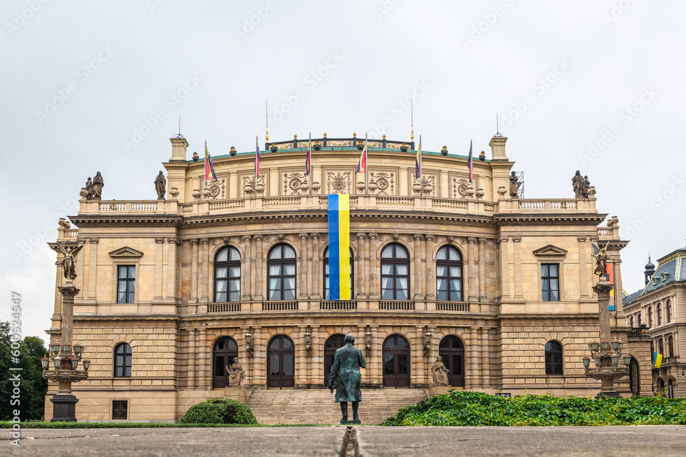 Facade of the Rudolfinum building in Prague (ca. 1885), Czech Republic, home of the Czech Philharmonic Orchestra since 1946. Facade of the Rudolfinum building in Prague (ca. 1885), Czech Republic, home of the Czech Philharmonic Orchestra since 1946.