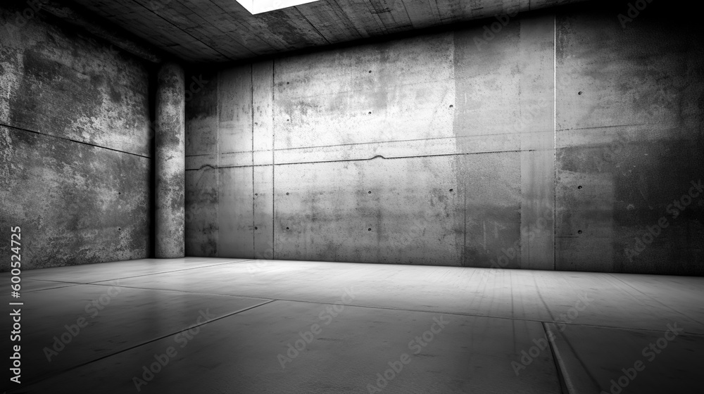 Textured concrete background with colorful backlight, generative AI.