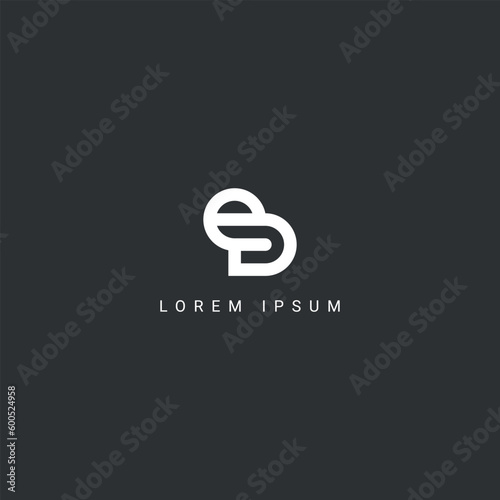 Alphabet letter ED DE icon logo vector symbol.
