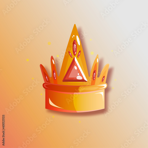 Vector golden crown decorated with precious stones