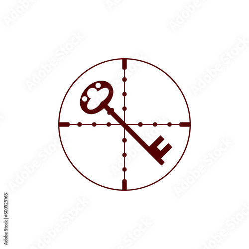 Target key icon isolated on transparent background