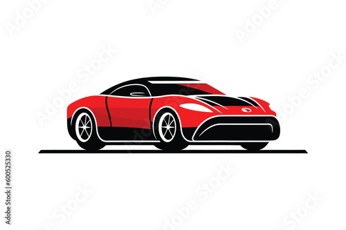 Realistic Red Sport Car Vector Template © Ghulam