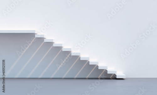 minimalism style stairs illuminated by sun
