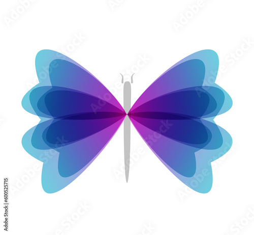 Watercolor butterfly with soft transition colors wings. Abstract flying insects logo template. Jpeg © Fyuriy