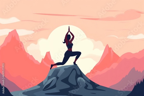 Women practicing yoga and meditation. World Yoga Day concept, Generative Ai