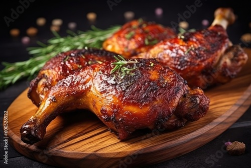 Tasty grilled chicken legs. Ai generative.