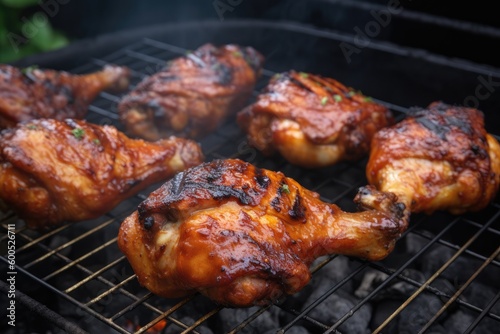 Tasty grilled chicken legs. Ai generative.
