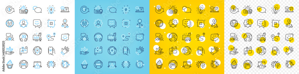 Vector icons set of Dollar exchange, Outsourcing and Face detect line icons pack for web with Map, Online question, Online documentation outline icon. Security lock, Professional. Vector