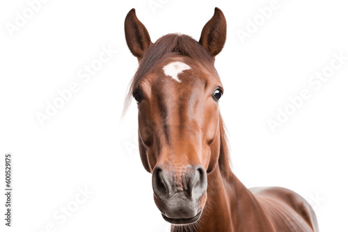 Face Shot of a Horse on Transparent Background. AI