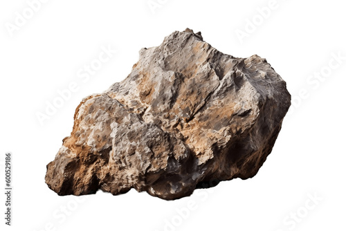 Mountain Boulder Rock with Clay Ore on transparent Background in Natural Environment. photo
