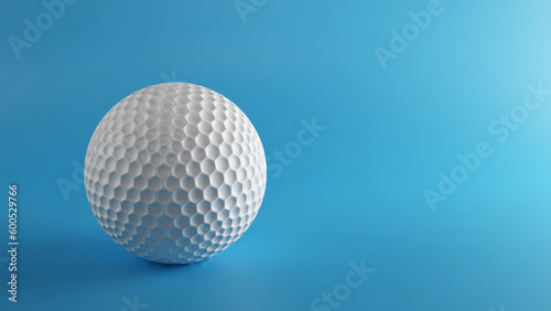 Golf ball on blue background