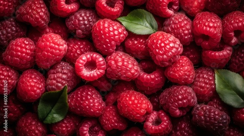 raspberry fruit background Generative AI