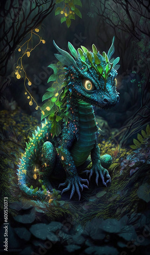 Cute baby dragon forest image Ai generated art © Rahul
