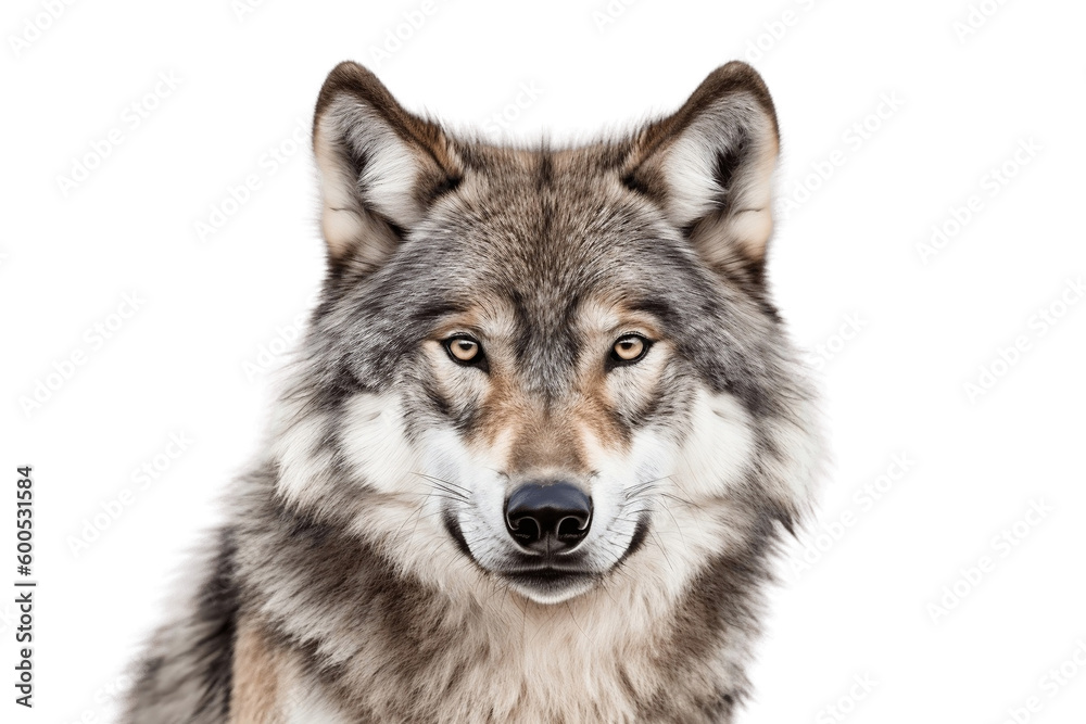 Wolf on Transparent Background. AI