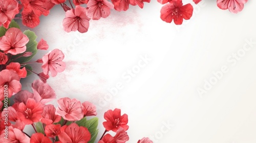 banner background with geranium and decor on the edges © bazusa
