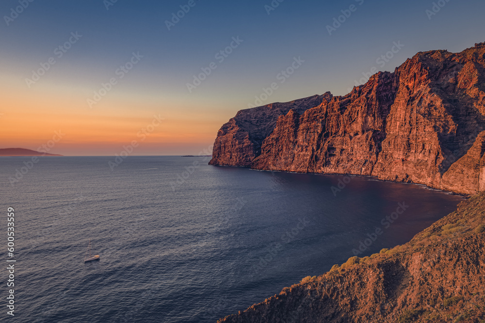 Los Gigantes and the Ocean's Symphony  During sunset