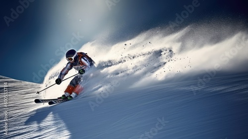 MAn skiing down a mountain