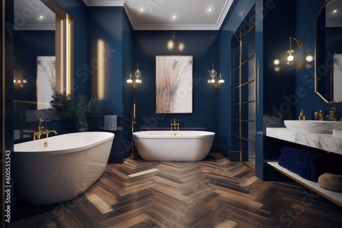Timeless Marble Bathroom with Luxurious LED Lighting and Stylish Modern Details.....