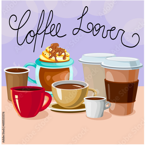 Favorite coffee in a cappuccino cup in a paper cup