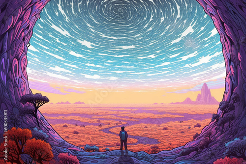 desert of the mind: a psychedelic journey into the abyss - Generative AI © Freya