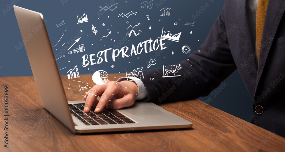 Businessman working on laptop, business concept Businessman working on laptop, business concept