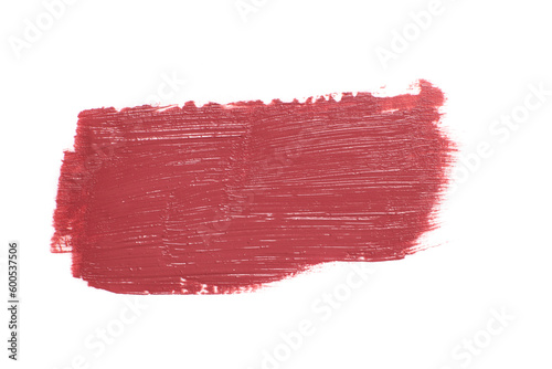 Burgundy lipstick smear smudge isolated on white background